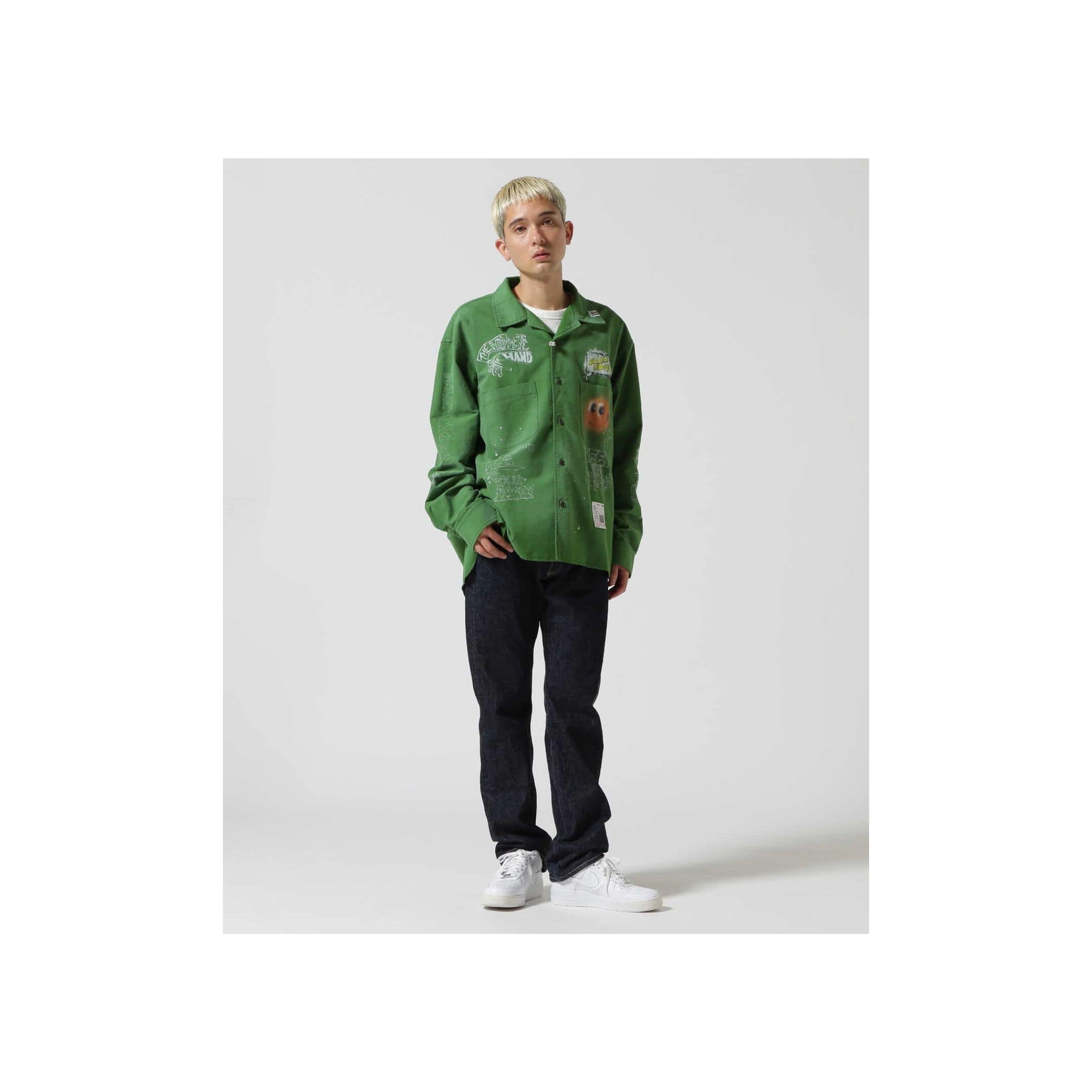 Maison MIHARAYASUHIRO/メゾン ミハラヤスヒロ/Distressed Shirt green 48