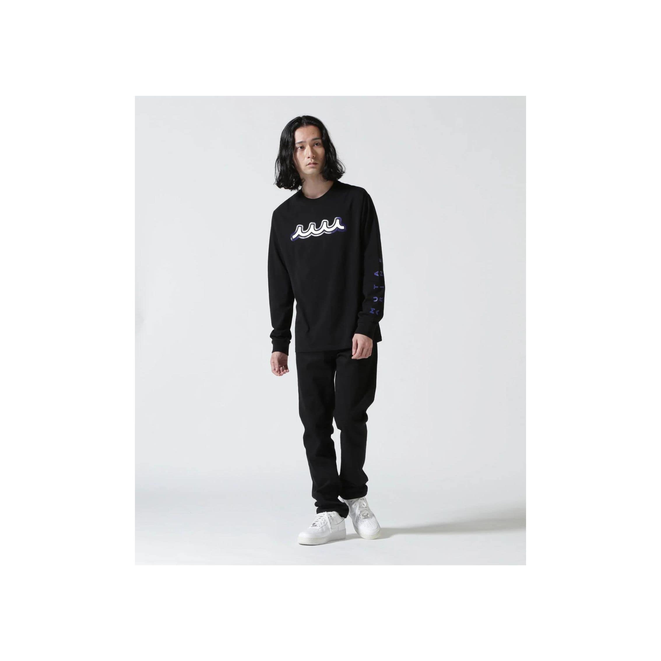 muta MARINE/ムータ マリン/Wave LONG Sleeve Tee black L