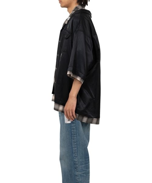 Maison MIHARA YASUHIRO/ Double Layered Short-Sleeve Shirt black 46