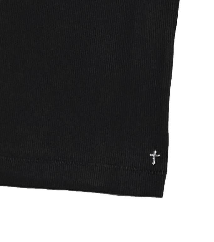 LAST NEST/Logo Emb Tank Top / black black M