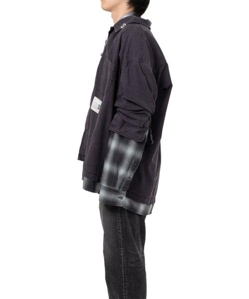 Maison MIHARA YASUHIRO/Layered Long Sleeve Shirt black 48