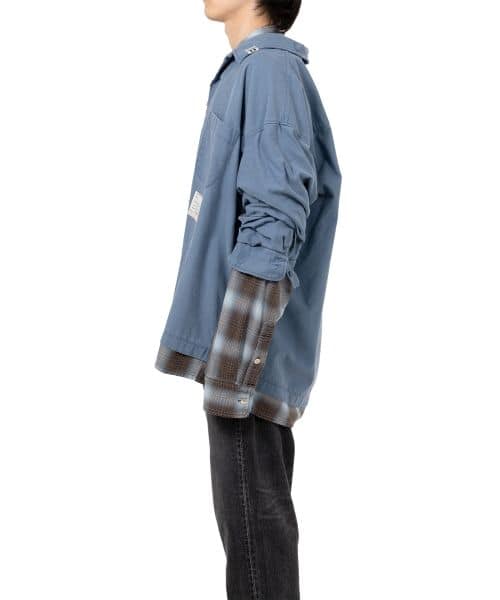 Maison MIHARA YASUHIRO/Layered Long Sleeve Shirt blue 48