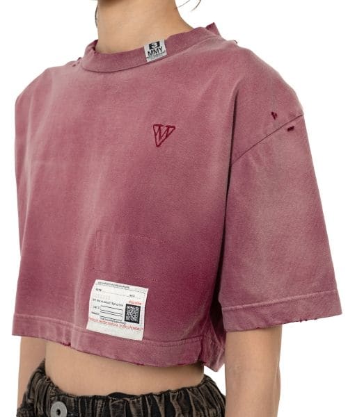 Maison MIHARA YASUHIRO/Sun Faded Like Crop T-shirt red 36