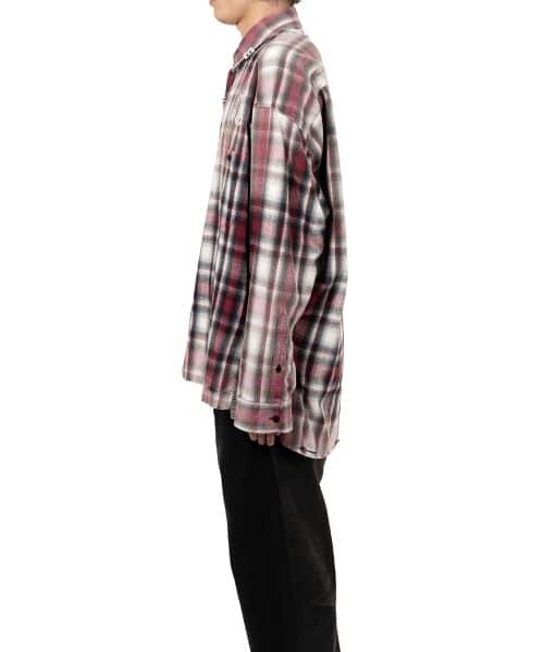 Maison MIHARA YASUHIRO/Vintage Like Check Shirt red 44