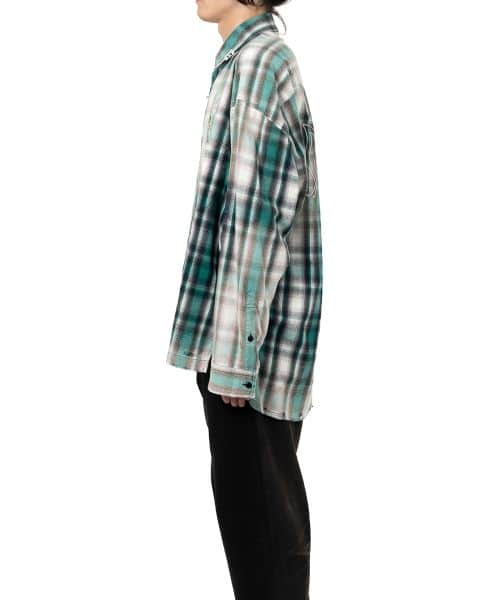 Maison MIHARA YASUHIRO/Vintage Like Check Shirt(44 green