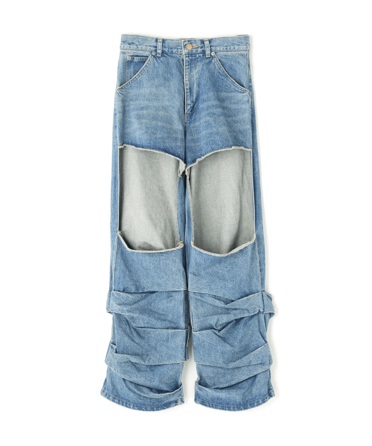 MITSUKI/ミツキ/DENIM CUT-OUT PANTS blue S