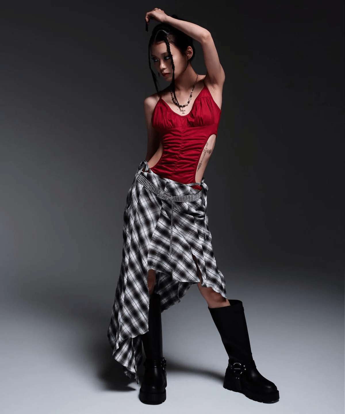 MITSUKI/ミツキ/CAMI BODY SUIT red F