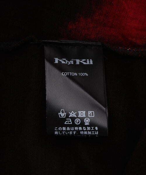 KMRii/ケムリ/Black Shadow Slash Cut/SS Tee black red 3