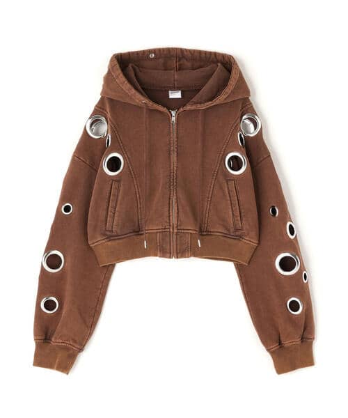 MITSUKI/ミツキ/EYELET HOODIEＥ brown F