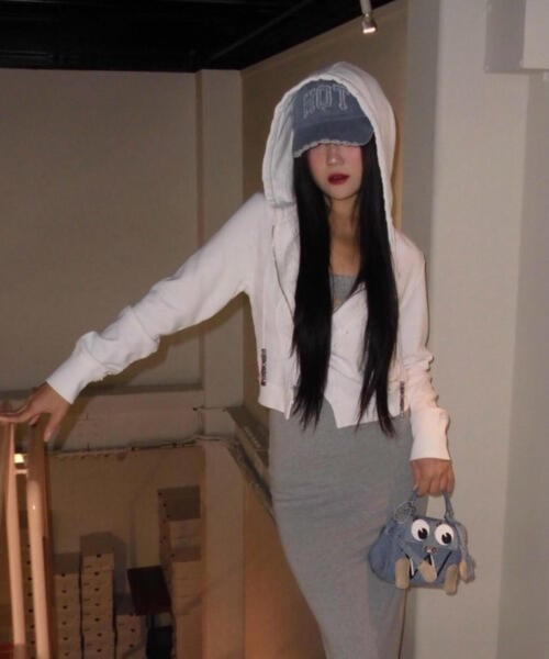 MITSUKI/ミツキ/WAVE ZIP PARKA white F
