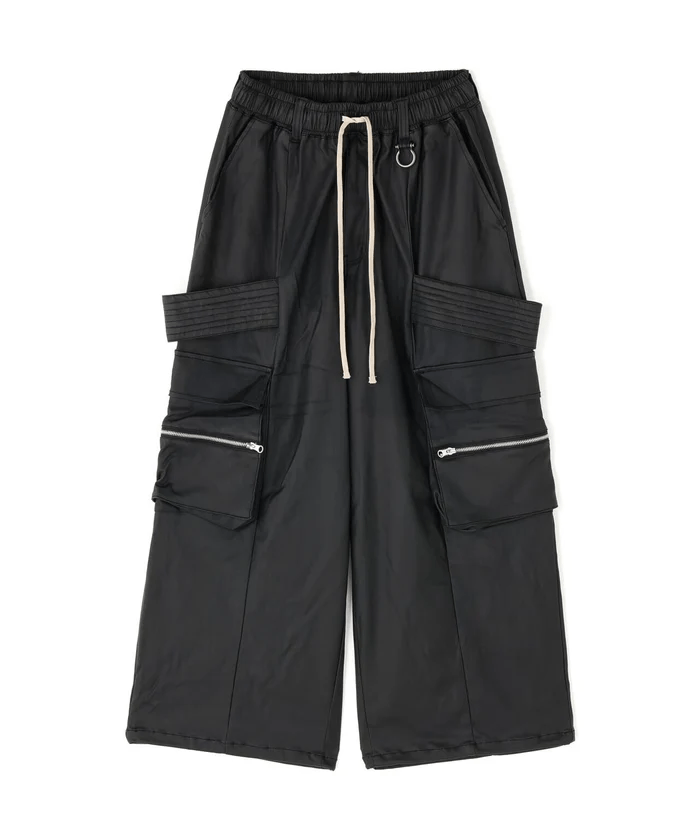 FR(13)NDS/フレンズ/コーティングワイドカーゴパンツ black F