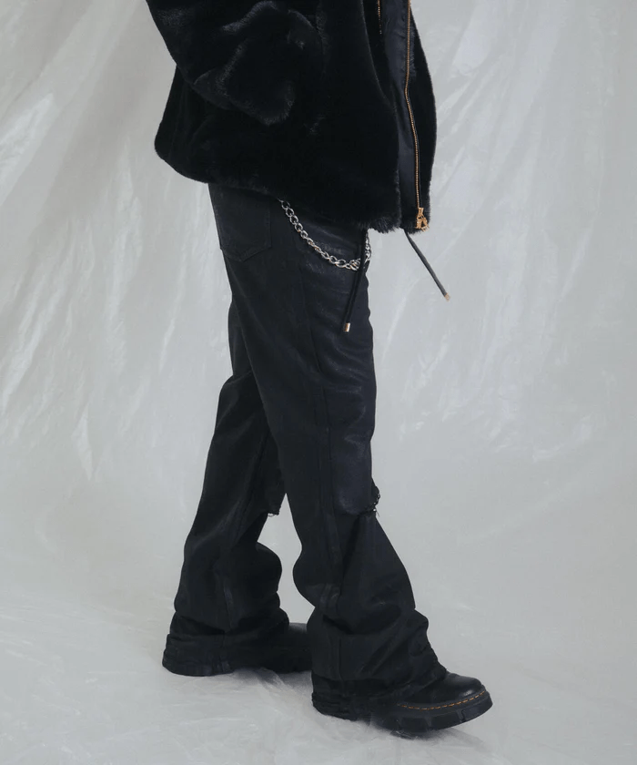 FR(13)NDS /フレンズ/BLACK COATINGFLARE PANTS black L