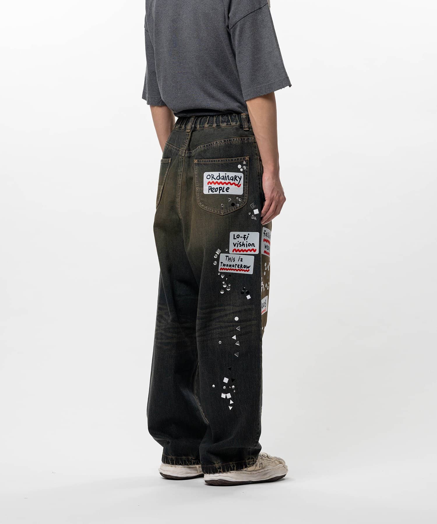 Maison MIHARA YASUHIRO/Embellished Sticker Denim Pants(44 indigo
