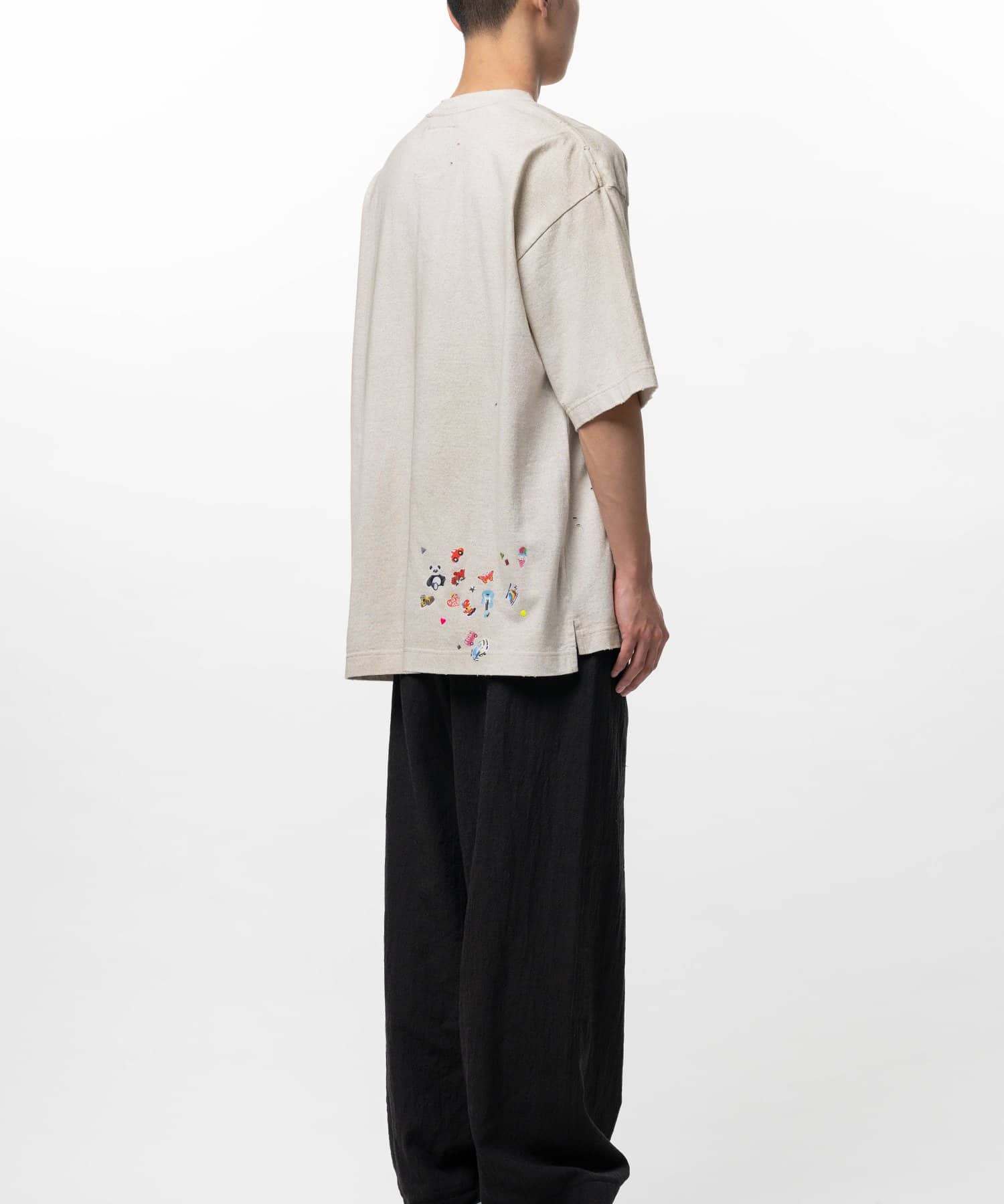 Maison MIHARA YASUHIRO/Kids Sticker Printed T-shirt gray 50