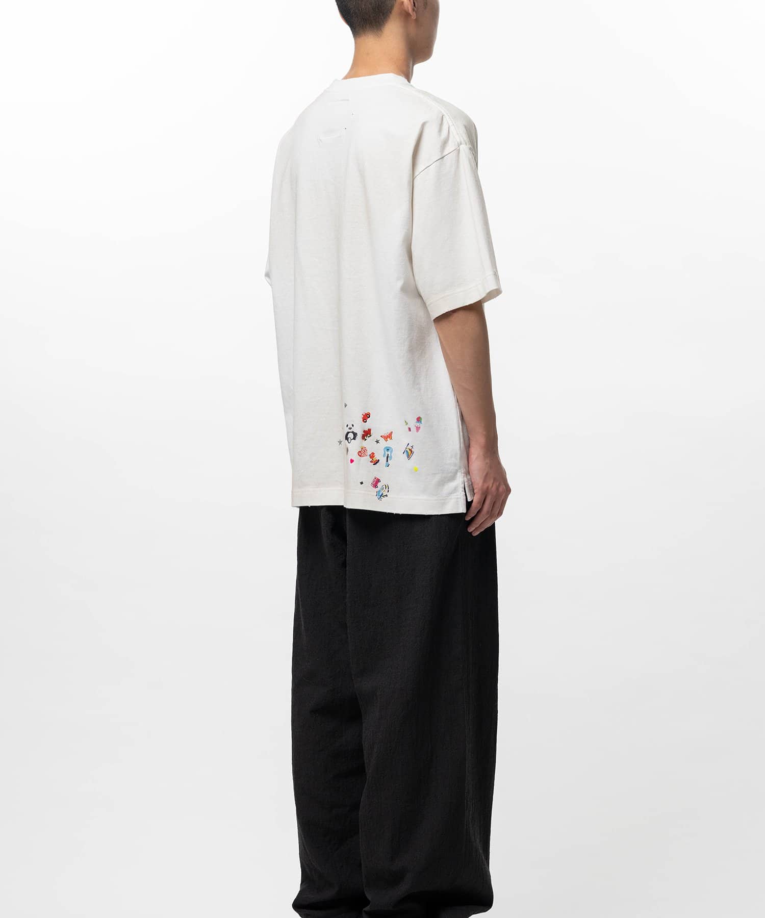 Maison MIHARA YASUHIRO/Kids Sticker Printed T-shirt white 50