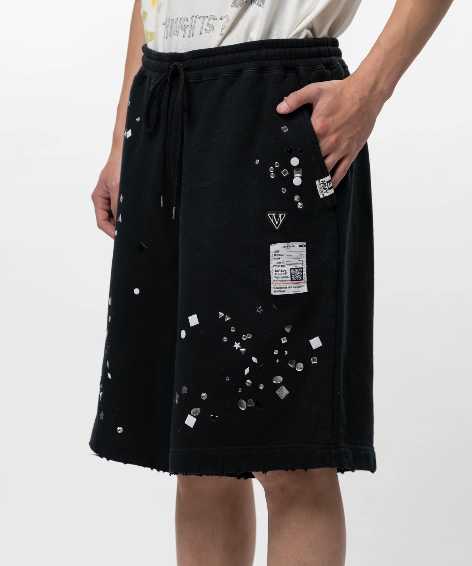 Maison MIHARA YASUHIRO/Embellished Sweat Shorts black 44