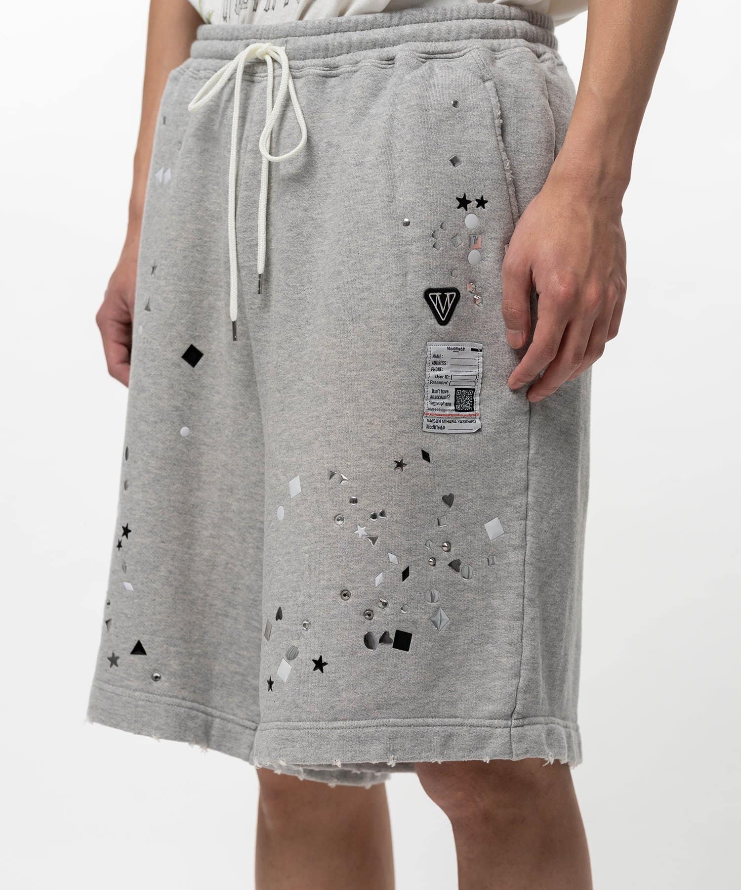 Maison MIHARA YASUHIRO/Embellished Sweat Shorts gray 46