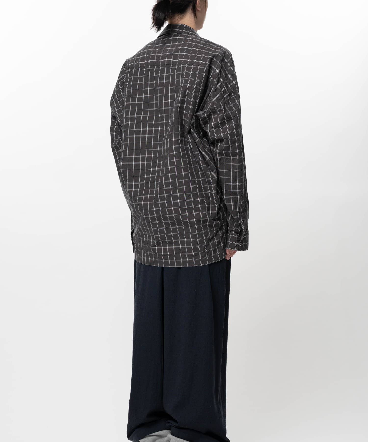 Maison MIHARA YASUHIRO/Embellished Sticker Long Sleeve Check Shirt black 46