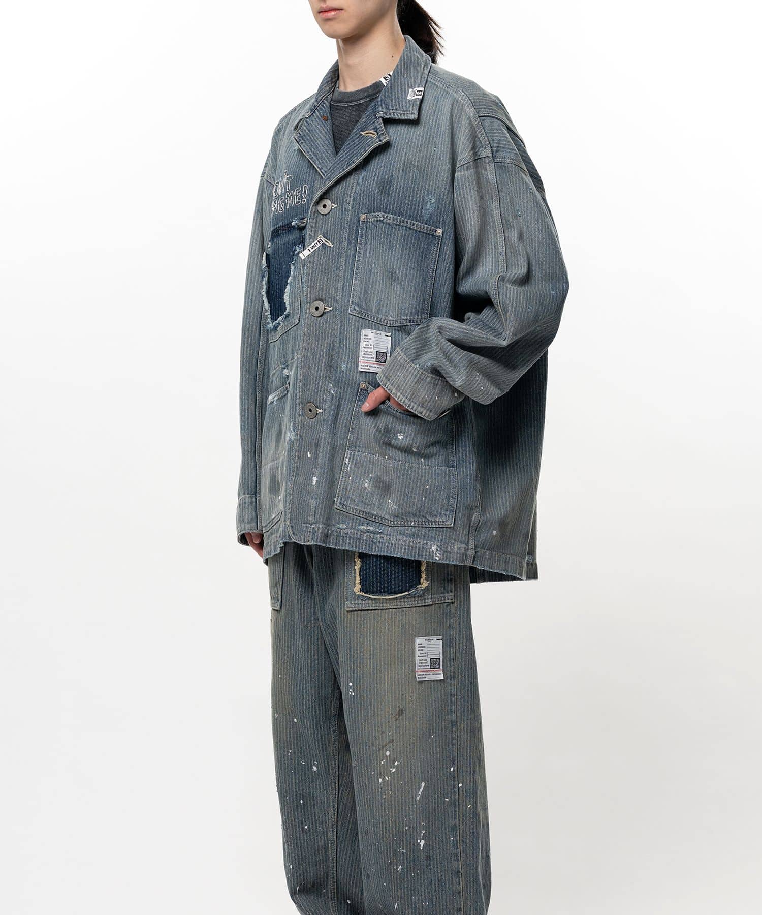 Maison MIHARA YASUHIRO/Stripe Denim Chore Jacket INDIGO 44