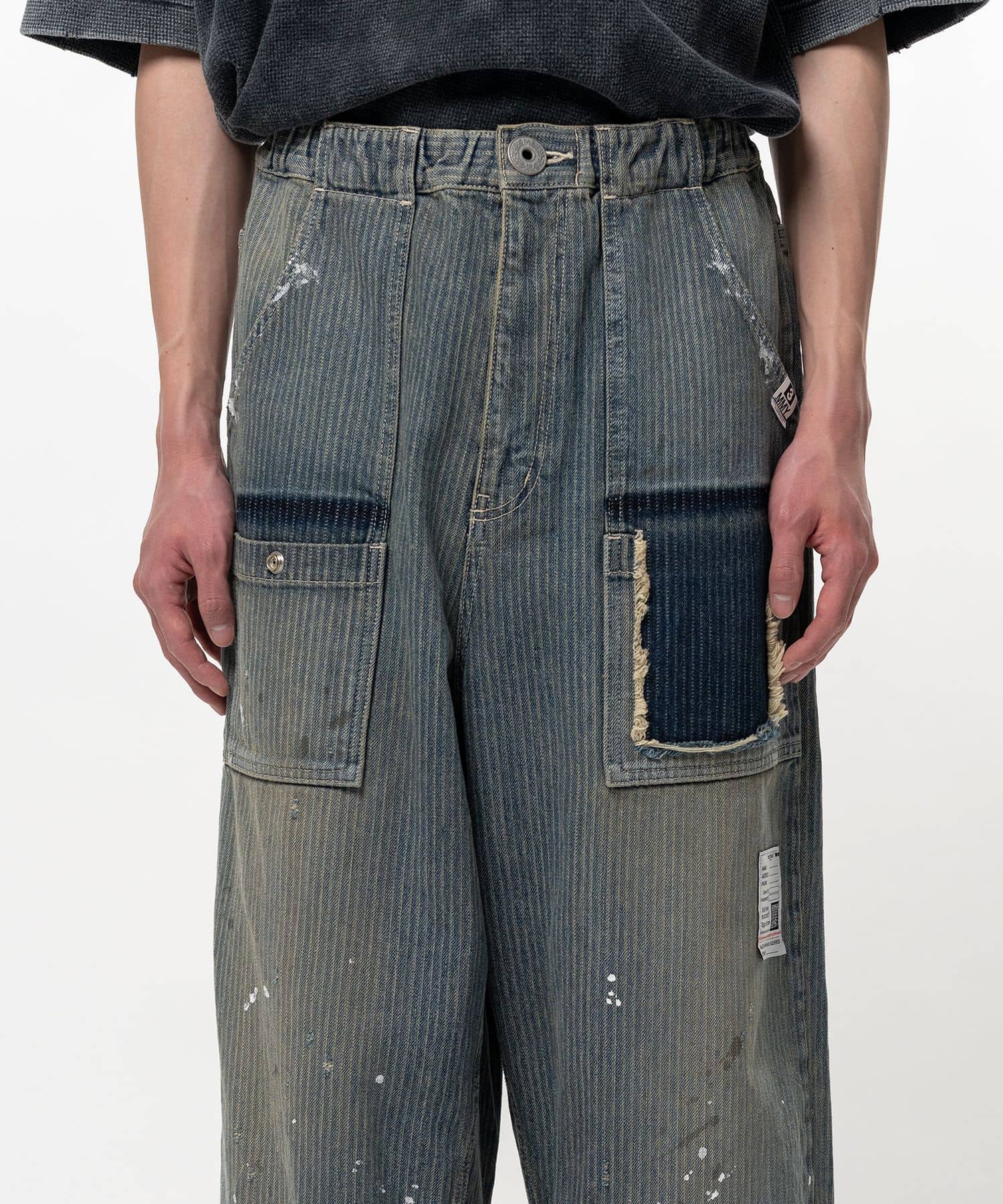 Maison MIHARA YASUHIRO/Stripe Denim Bush Pants INDIGO 46