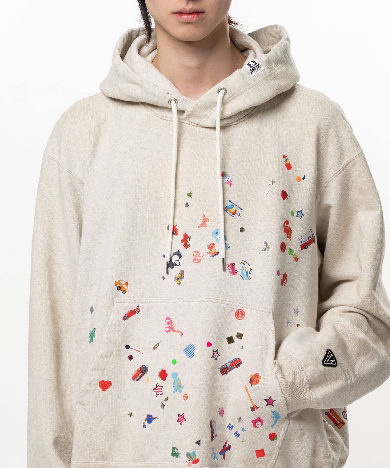 Maison MIHARA YASUHIRO/Kids Sticker Printed Hoodie white 44