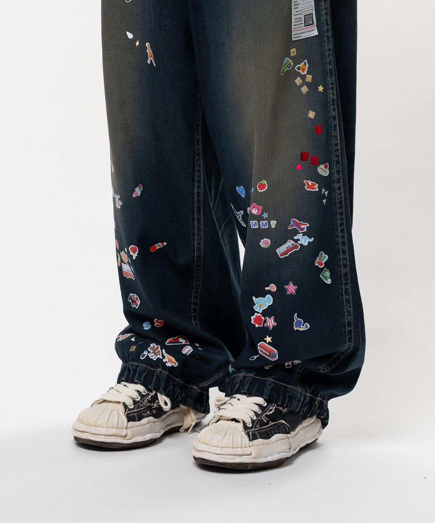 Maison MIHARA YASUHIRO/Kids Sticker Printed Baker Denim Pants INDIGO 46