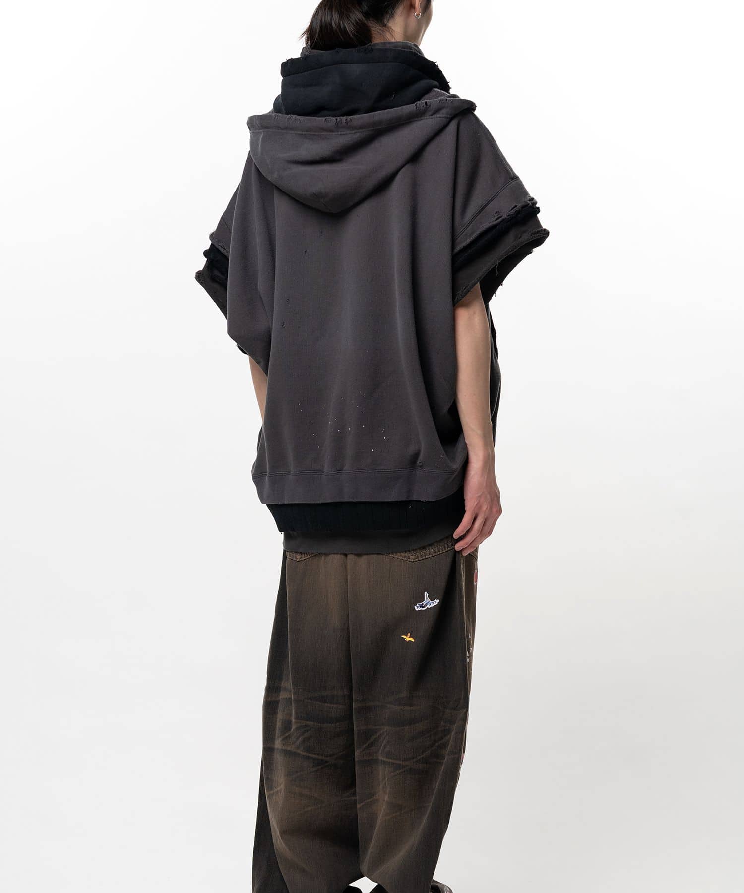 Maison MIHARA YASUHIRO/Triple Layered Zip-up Sweat Vest black 46