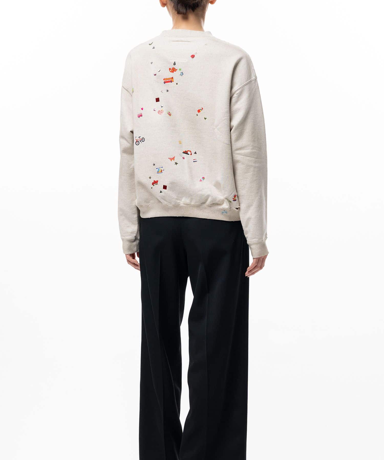 Maison MIHARA YASUHIRO/Kids Sticker Printed Sweatshirt white 36