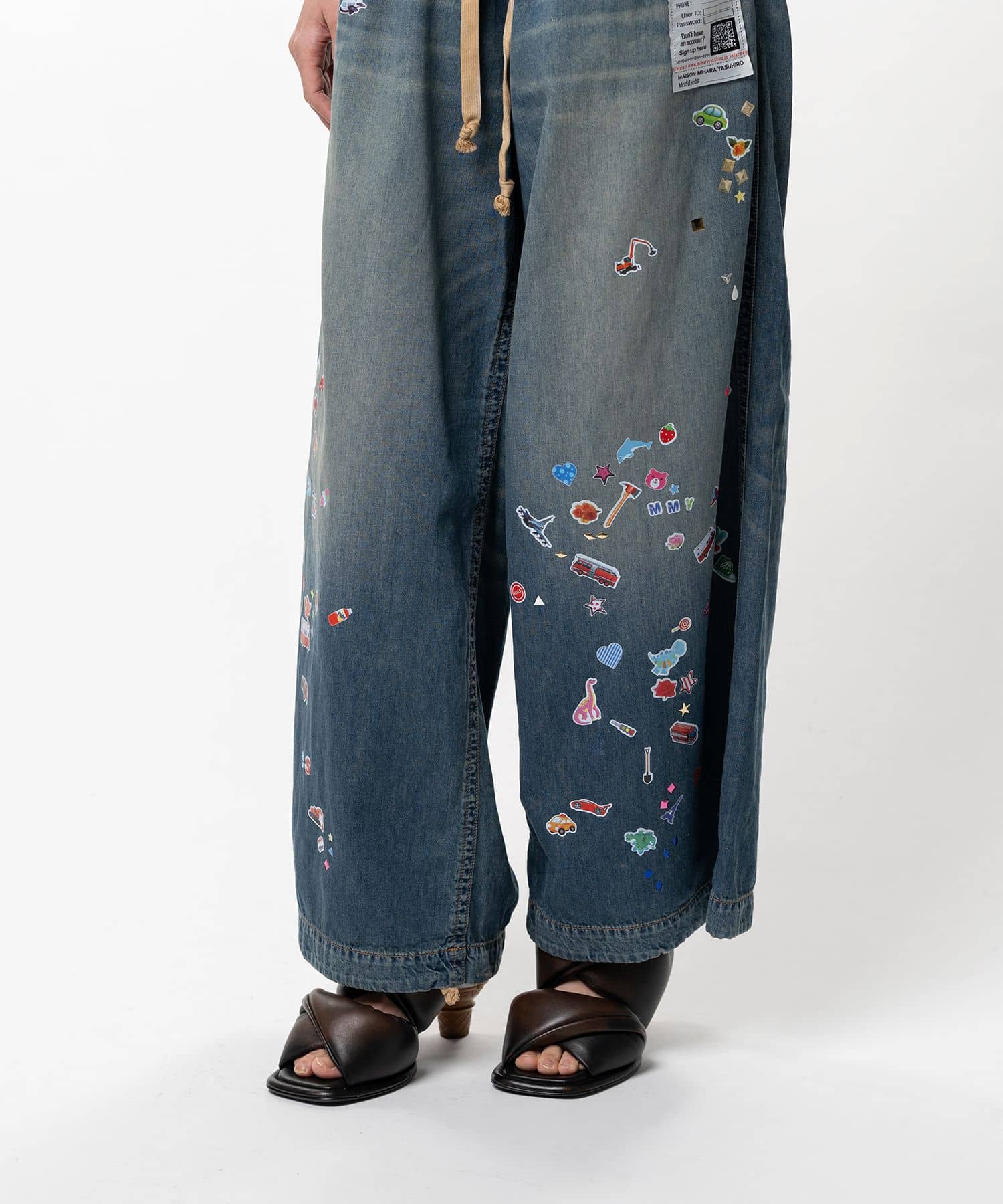 Maison MIHARA YASUHIRO/Kids Sticker Printed Wide Denim Pants INDIGO 36