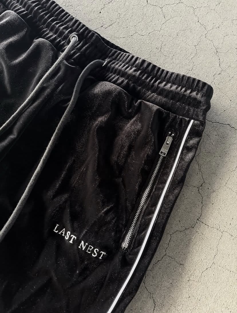LAST NEST/Velvet Track Pants V2 / Black black M