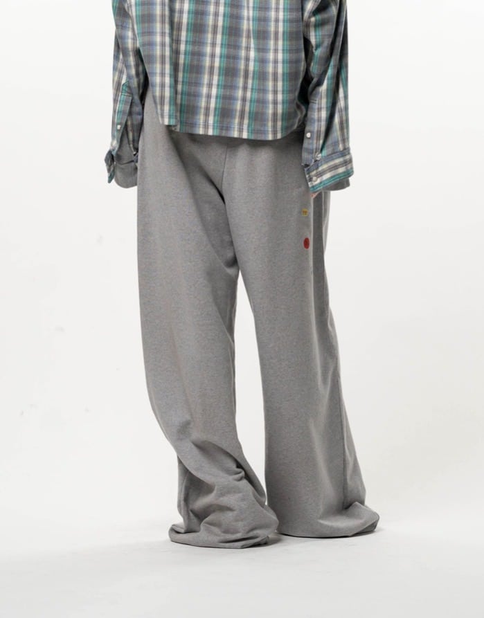 Maison MIHARA YASUHIRO/Price Tag Sticker Printed Wide Sweat Pants gray 36