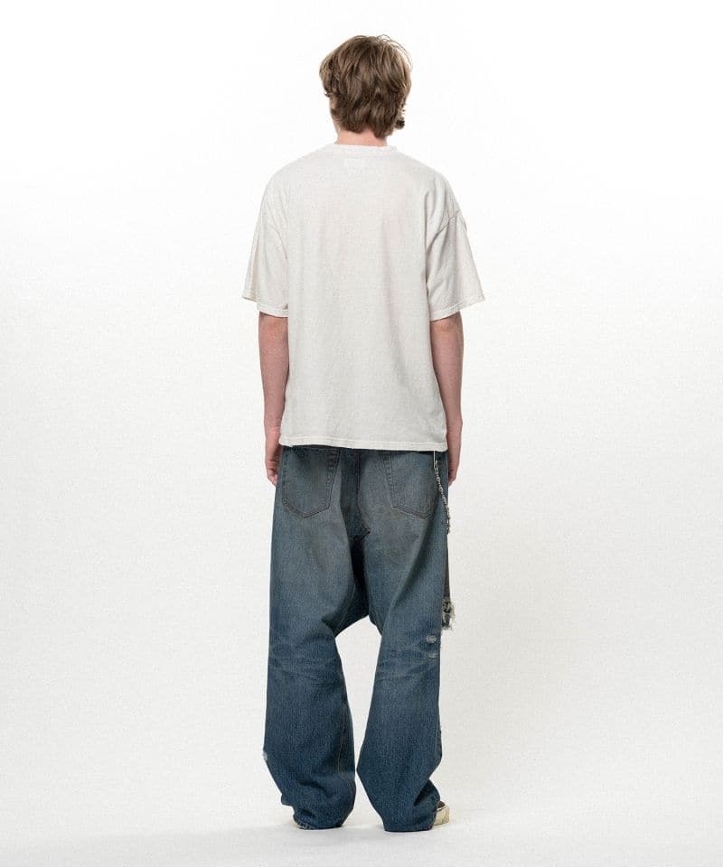 KAMIYA/Distressed Sarouel Denim Pants INDIGO M