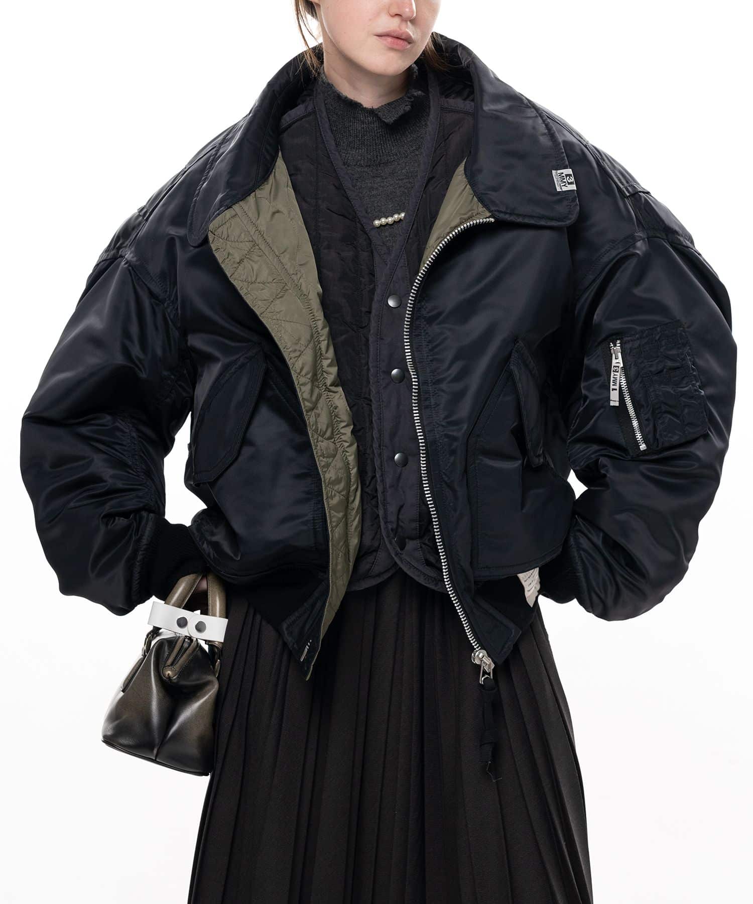 Maison MIHARA YASUHIRO/Shifted Layer Flight Jacket black 36