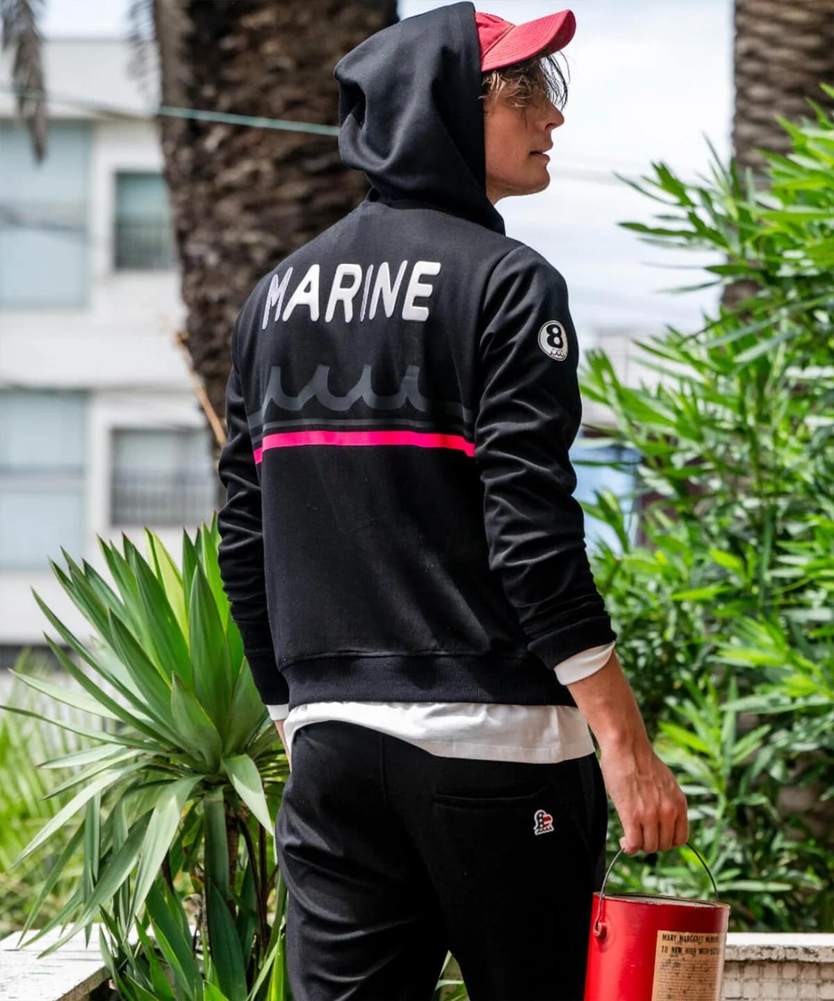 muta MARINE/ムータ マリン/Set-up Hoodie Back Metal black XL