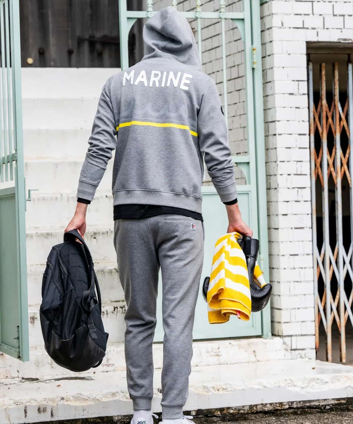 muta MARINE/ムータ マリン/Set-up Hoodie Back Metal gray M