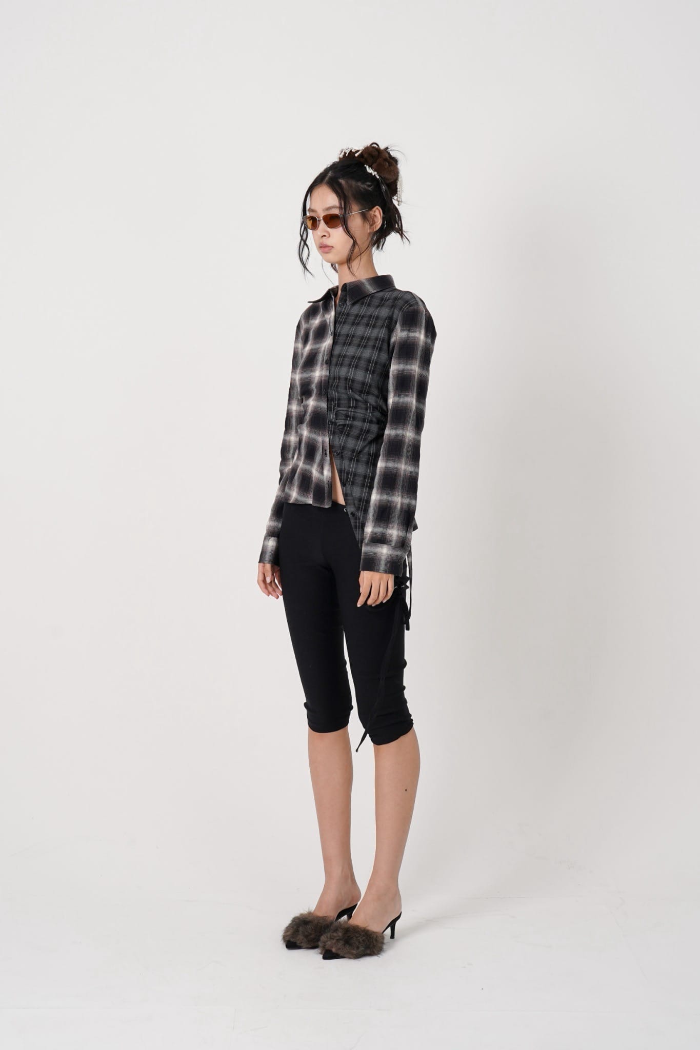 MITSUKI/ミツキ/Asymmetry pattern Shirt (black) black F