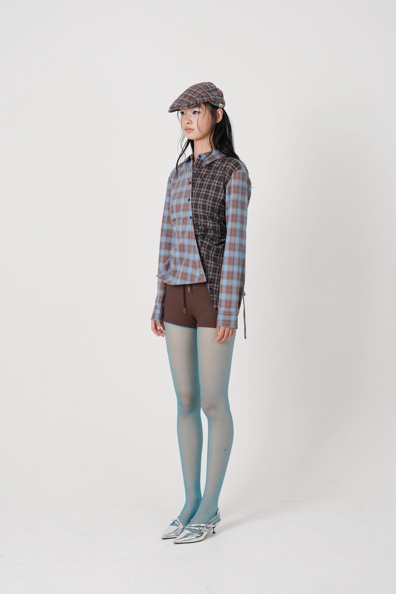 MITSUKI/ミツキ/Asymmetry pattern Shirt(blue) blue F