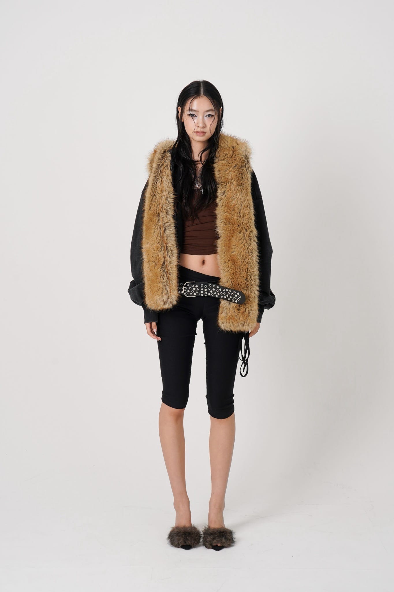 MITSUKI/ミツキ/Faux Muffler Hoodie (black) black F