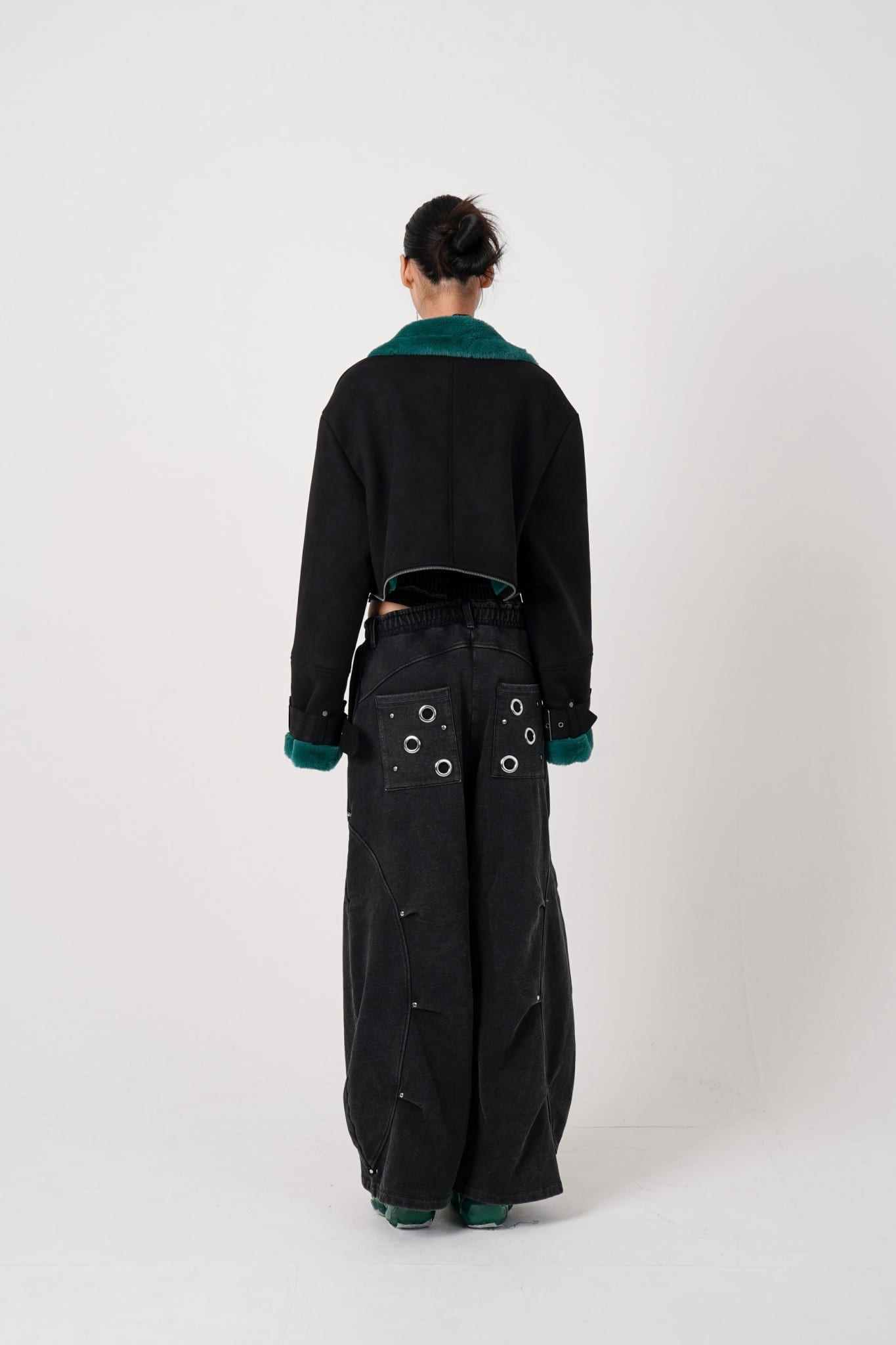 MITSUKI/ミツキ/Eyelet Tuck Sweat Pants (black) black M