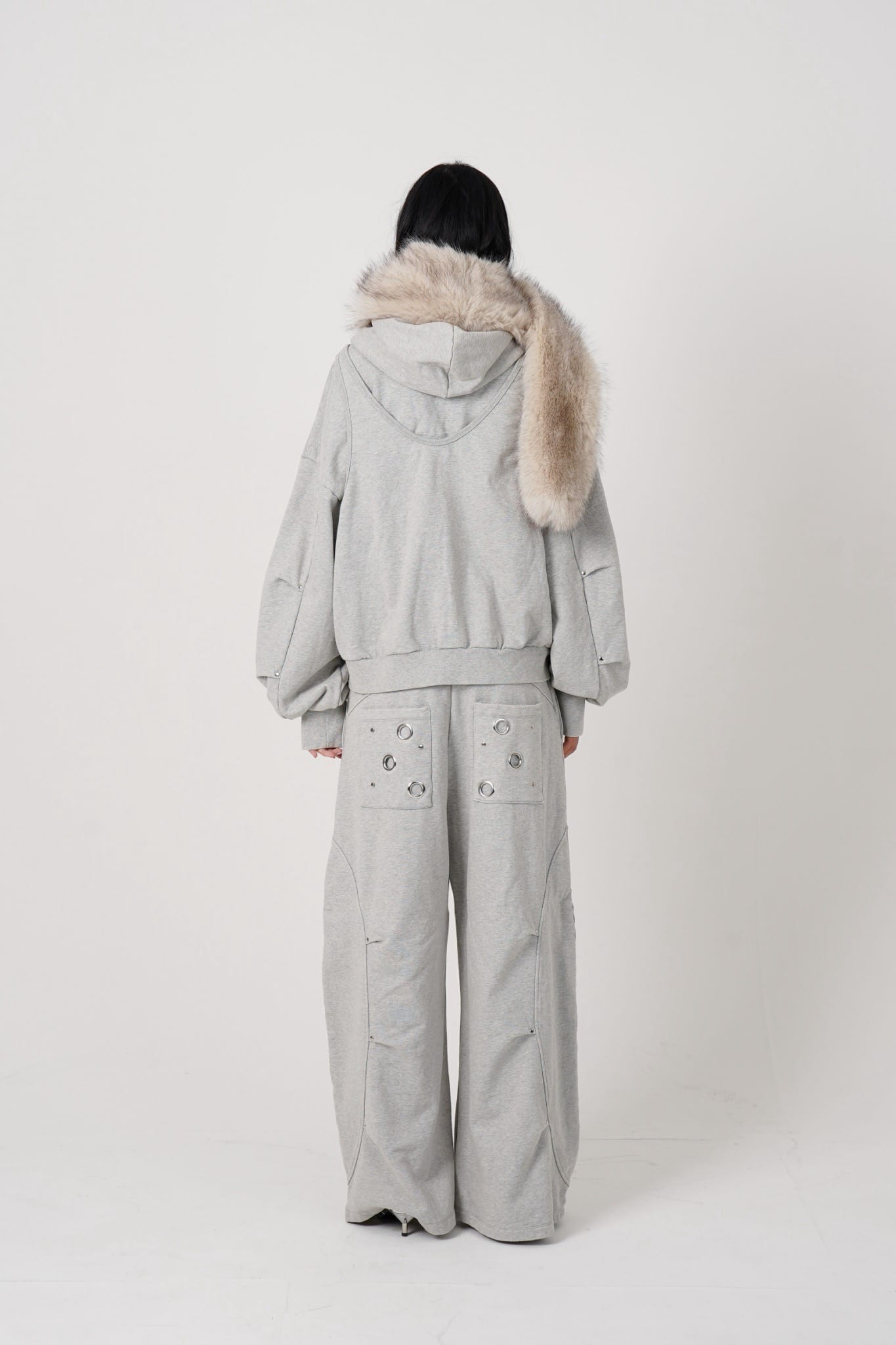 MITSUKI/ミツキ/Faux Muffler Hoodie(gray) gray F