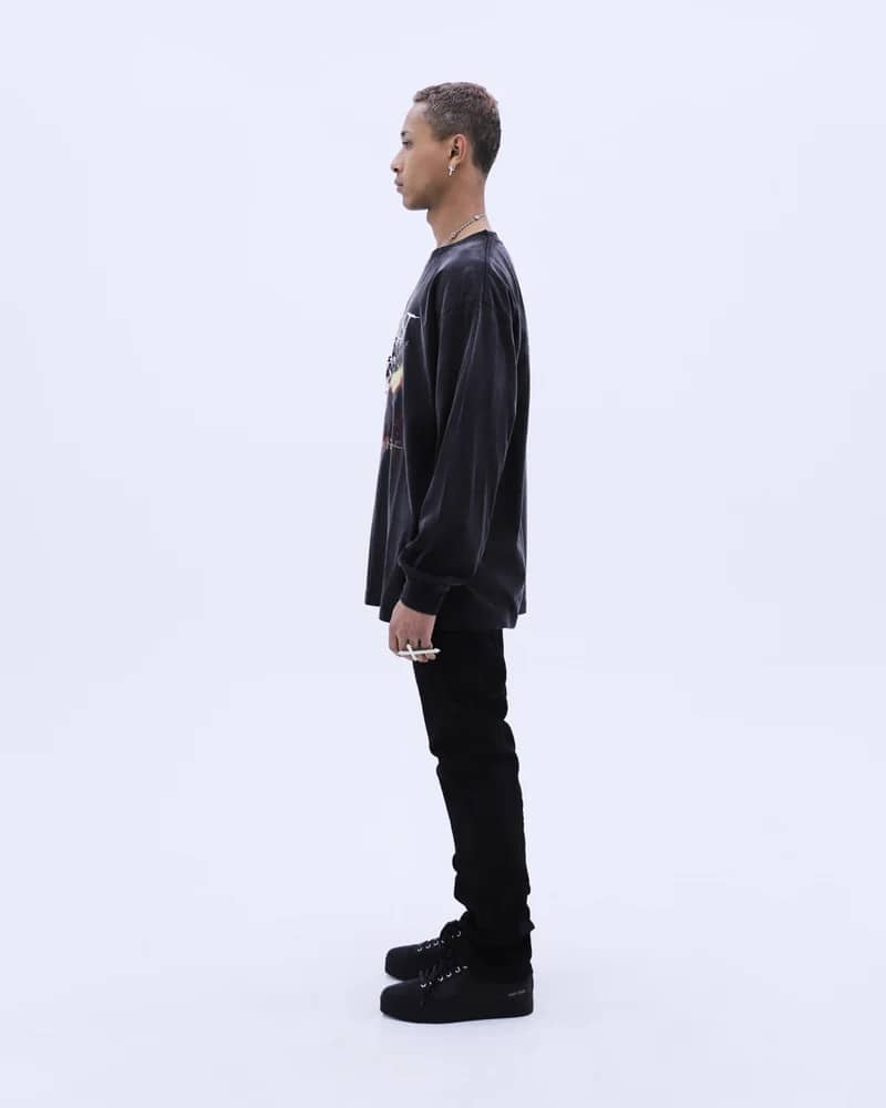 LAST NEST/God Hate Unformed Washed L/S T-Shirt / Wash Black black L