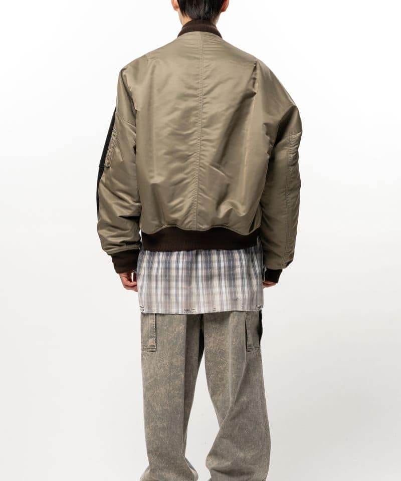 Maison MIHARA YASUHIRO/Front Back Combined Stadium Jacket khaki 44
