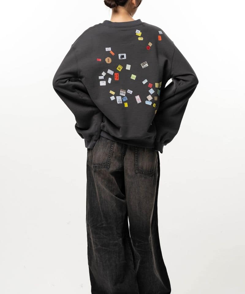 Maison MIHARA YASUHIRO/Price Tag Sticker Printed Sweatshirt black 38