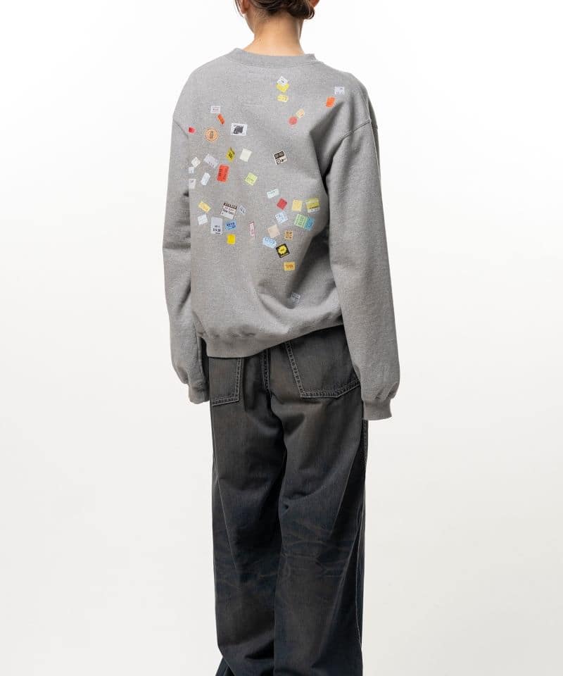 Maison MIHARA YASUHIRO/Price Tag Sticker Printed Sweatshirt gray 38