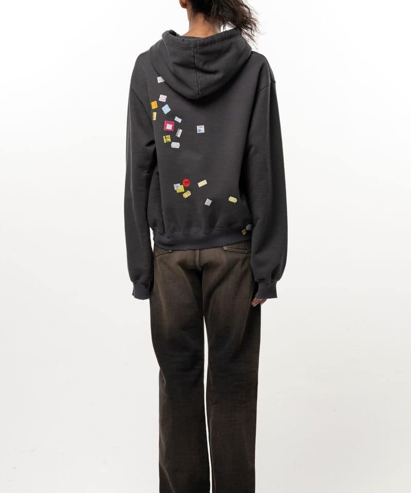 Maison MIHARA YASUHIRO/Price Tag Sticker Printed Hoodie black 36