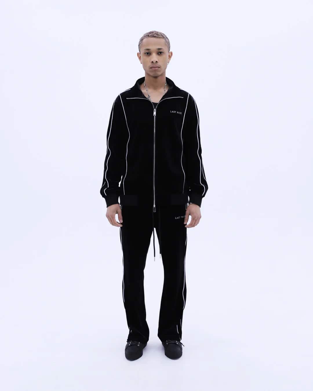 LAST NEST/Velvet Track Pants / Black(M black)｜ ROYAL FLASH