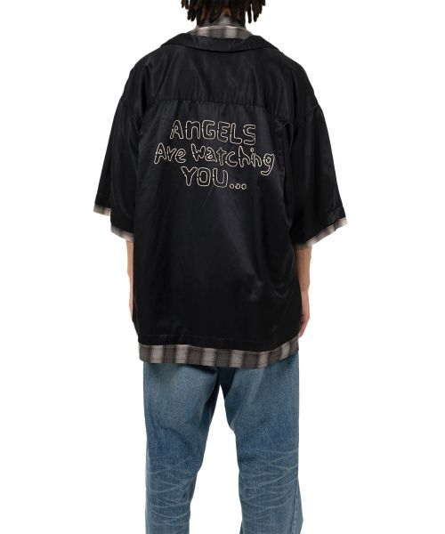 Maison MIHARA YASUHIRO/ Double Layered Short-Sleeve Shirt black 46