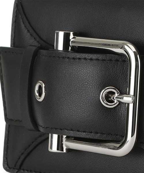 OSOI/オソイ BELTED BROCLE MICRO ショルダーバッグ ミニバッグ ハンドバッグ black F