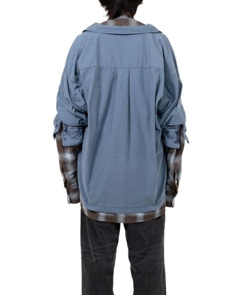 Maison MIHARA YASUHIRO/Layered Long Sleeve Shirt blue 48