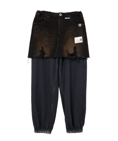 Maison MIHARA YASUHIRO/Waist Layered Denim Pants black 48